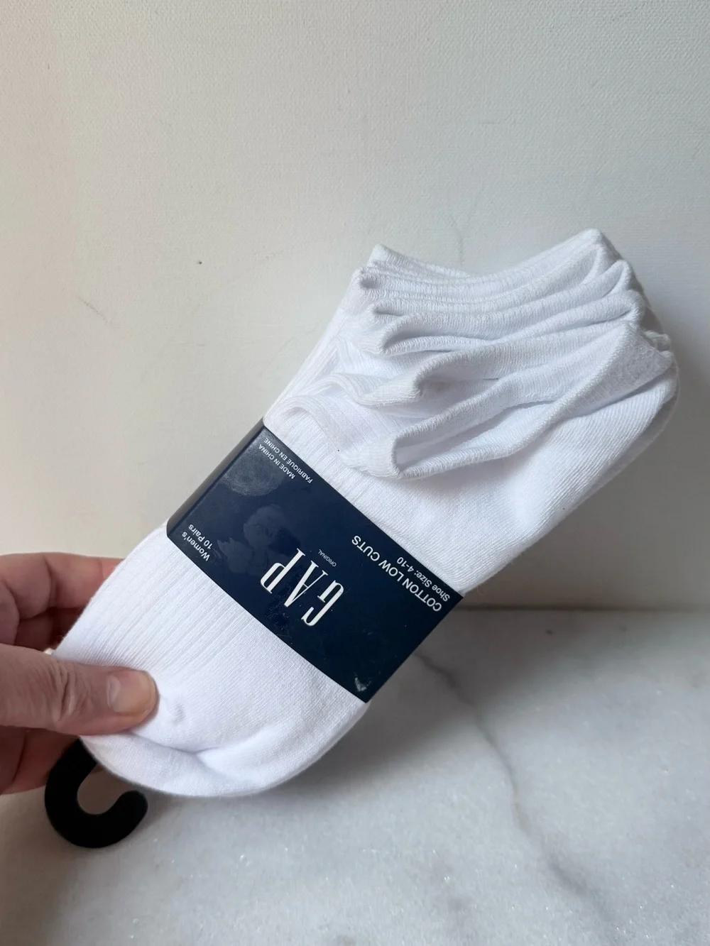 GAP Women's White Cotton Low Cut Socks - 10 Pack